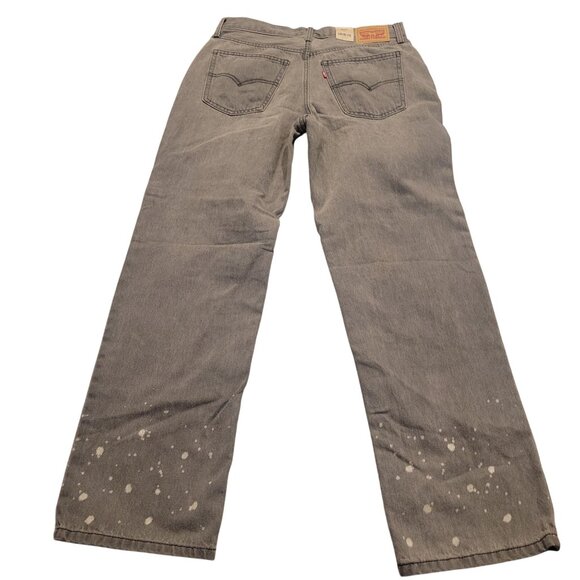 Levis Low Pro Straight Leg Jeans Gray Size 29 Mid Rise Relaxed Fit Splatter Desi - Picture 7 of 8